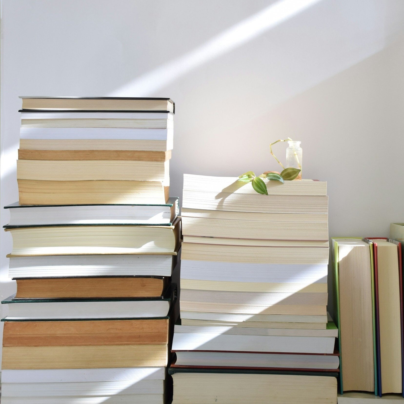 stack of books for reading